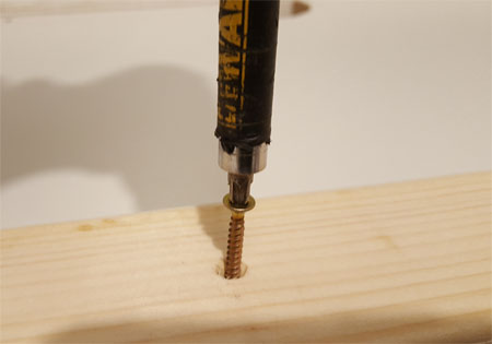 Screwdriver bit inserted into head of screw