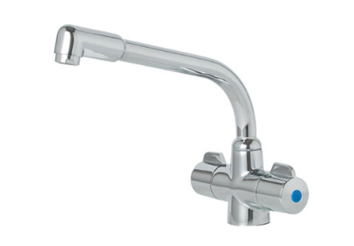 Modern monoblock tap with ceramic disc cartridge