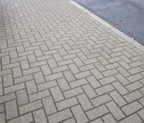 Herringbone brick paved drive