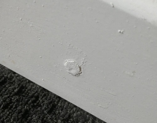 Filler hole in skirting