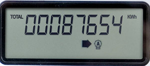 kWh usage on smart meter