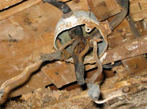 Old and deteriorated wiring and components