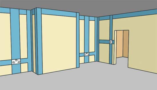 Electrical safe zones for cables in walls