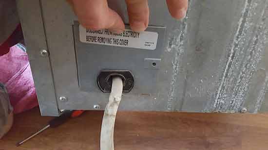 Remove terminal cover plate