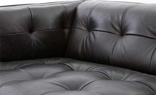 Biscuit tuft leather sofa