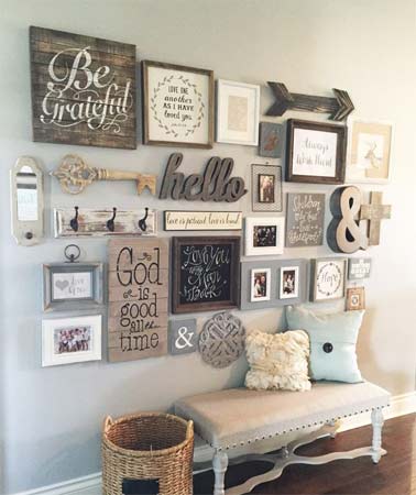 Rustic craft style feature wall