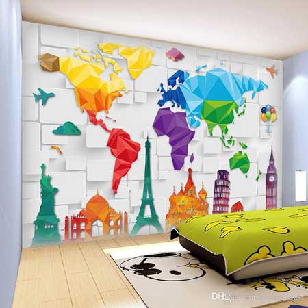 World map wall mural