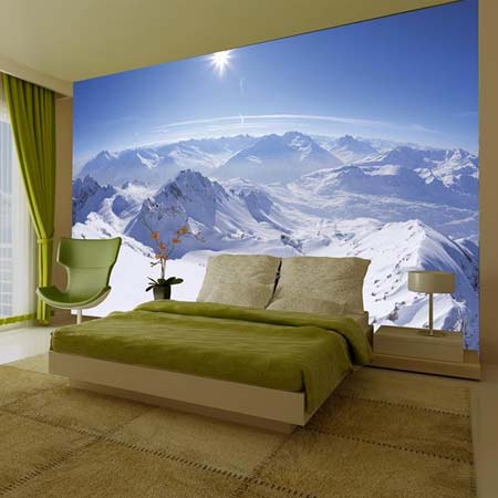 Mountain scene wall mural