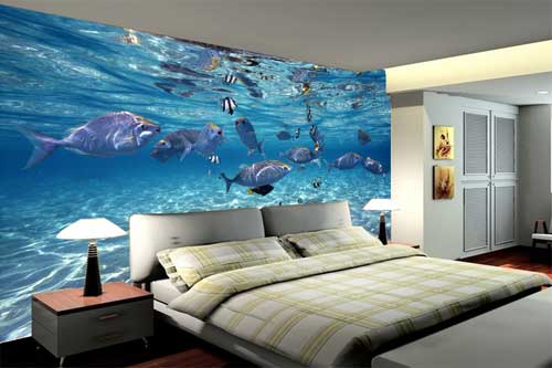 Underwater wall mural
