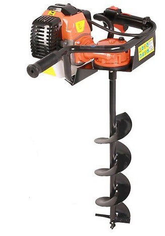 Petrol powered fence post auger