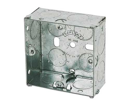 Single or 1 gang metal back box