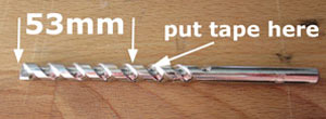 Masonry Drill bit can be marked with Tape to the correct hole depth