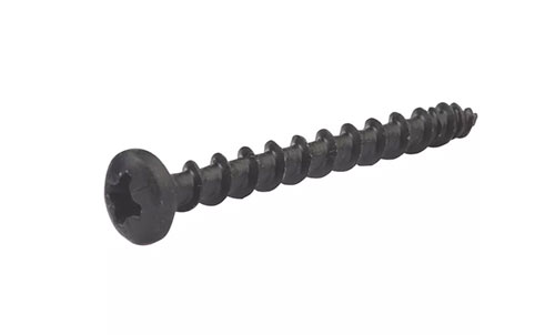 Screw with black japanned finish