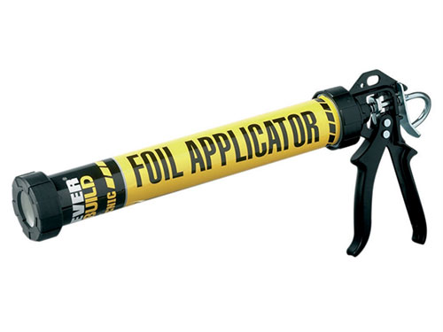 Caulk foil pack applicator gun