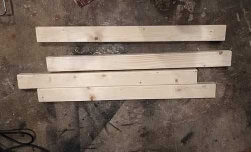 Workbench legs cut to 775mm