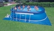 Large above ground inflatable pool