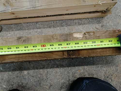 Measure and cut horizontal timbers to length