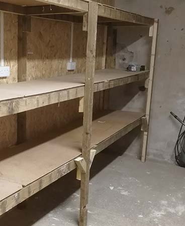 DIY timber workshop storage unit