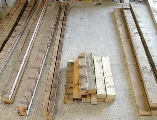 Racking legs cut to length