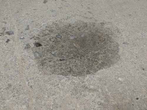 Oil stain on garage floor