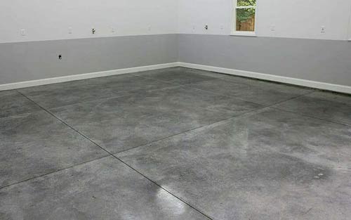 Stain sealed garage floor