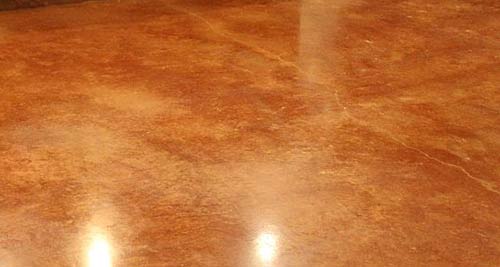 Stained and sealed concrete floor