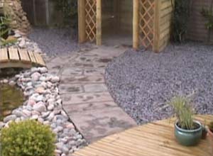 Path Stream, Bridge, Deck, and Shingle covering