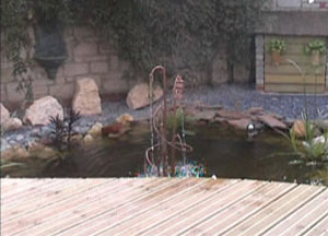 Copper Water Feature from the Deck