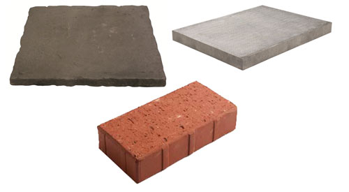 Three of the most common paving materials