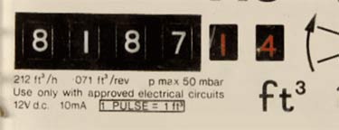 Imperial gas meter reading