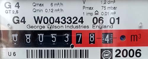 Digital gas meter display dials