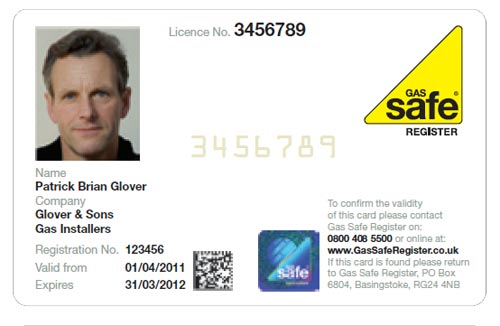 Gas safe register id card front