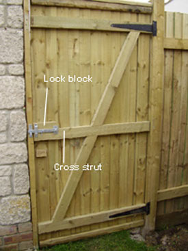 Garden Gate with Lock Block and Cross Strut