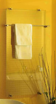 A glass towel rail