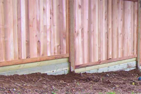 Stepped fencing using gravel boards