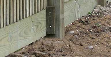 Timber cleat fixed to fence post