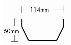 Cross section of square gutter