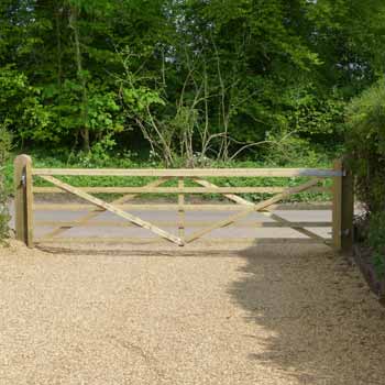 Large 5 bar wooden gate