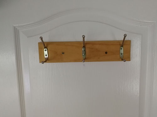 Hanger fixed to door using hollow door fixings
