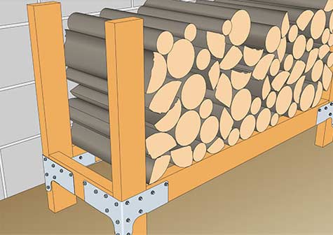 Heavy duty log storage unit