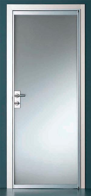 Frosted glass swinging door