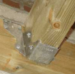Joist hanger fixed to face of wall plate