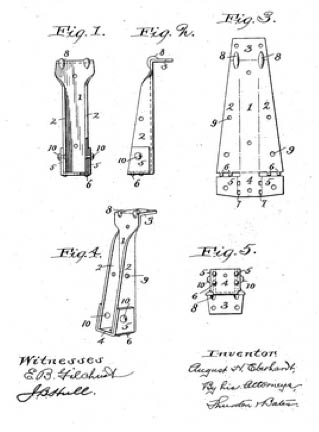 Patent of 1903 for joist hangers or jiffy hangers