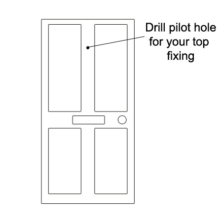 Drill pilot hole for top fixing