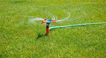 Watering newly laid turf