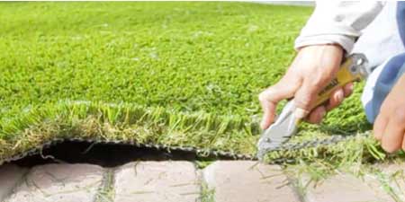 Cutting grass to size