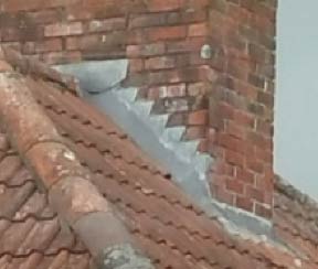 Chimney stacks often have stepped flashings