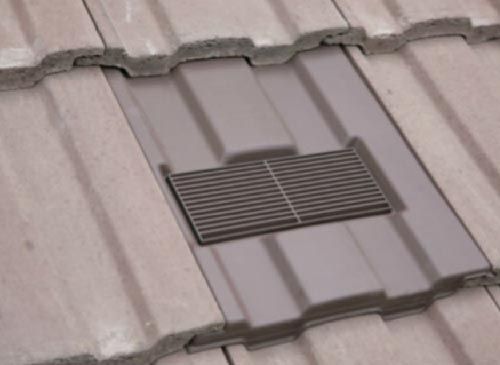 Roof tile vent designed to match standard Marley Ludlow Major Roof tiles