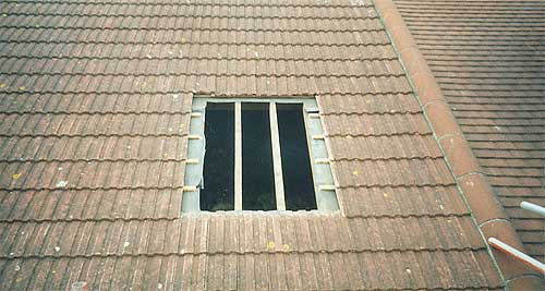 Access hole in roof