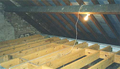 Internal floor joists laid into position